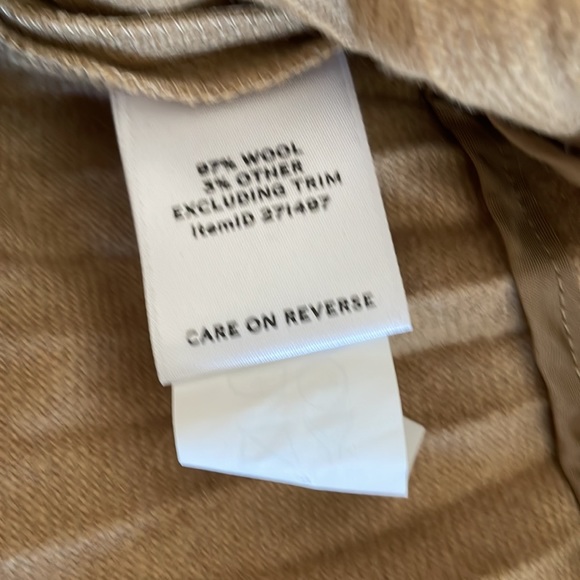 LL Bean Signature 12 British wool flannel camel pleated skirt - Picture 7 of 9